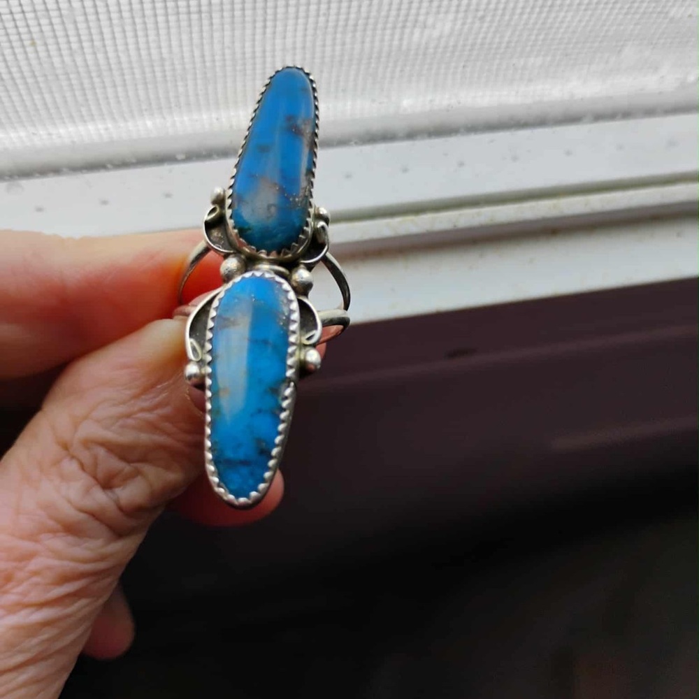 Navajo Silver Ring Bernadine Begay Tsosie Southwest Turquoise